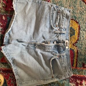 Agolde Light Blue Denim Shorts